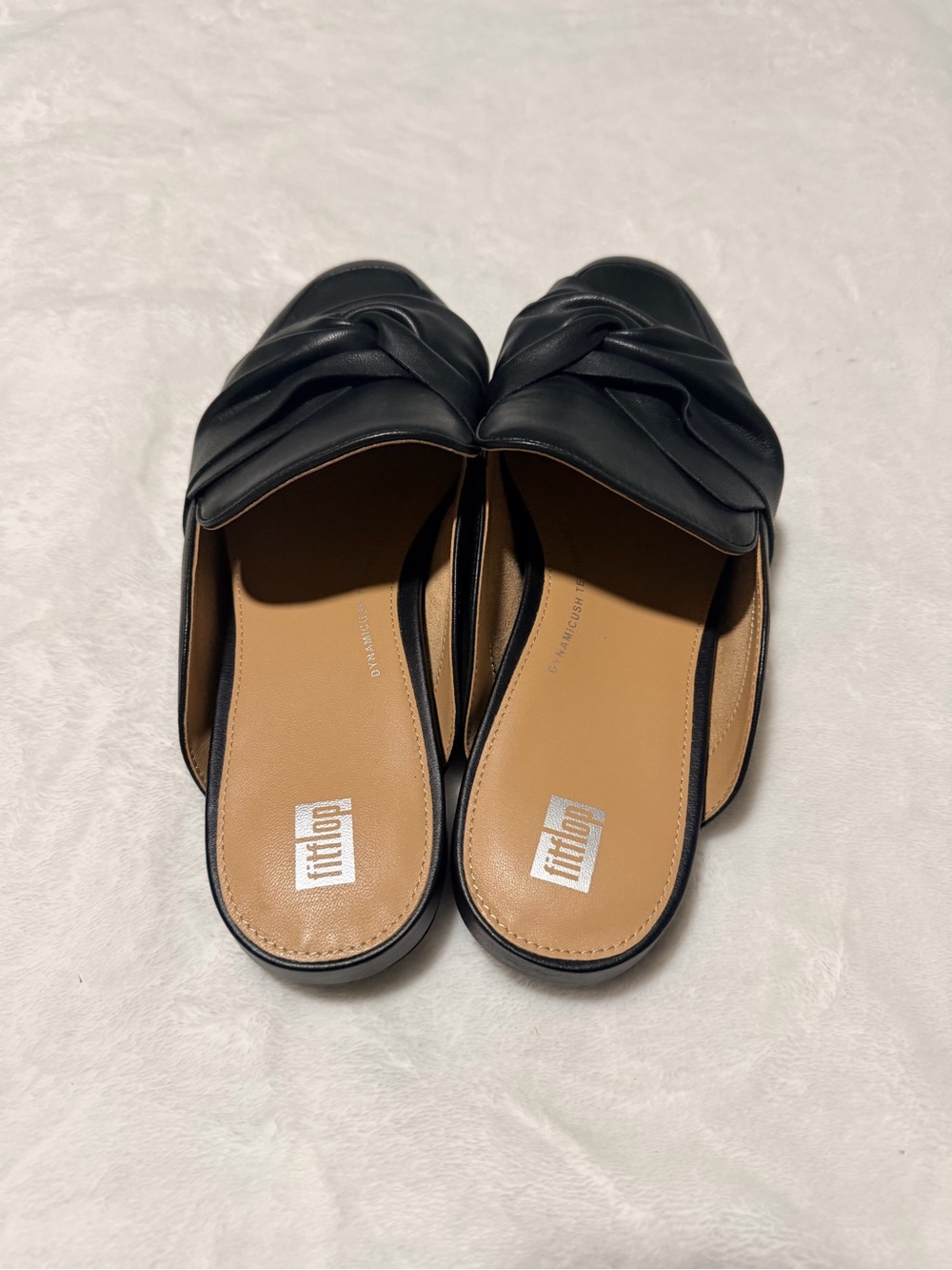 Fitflop Black Delicato Soft-Twist Leather Slip-On Mules Size 8.5 - Picture 3 of 8